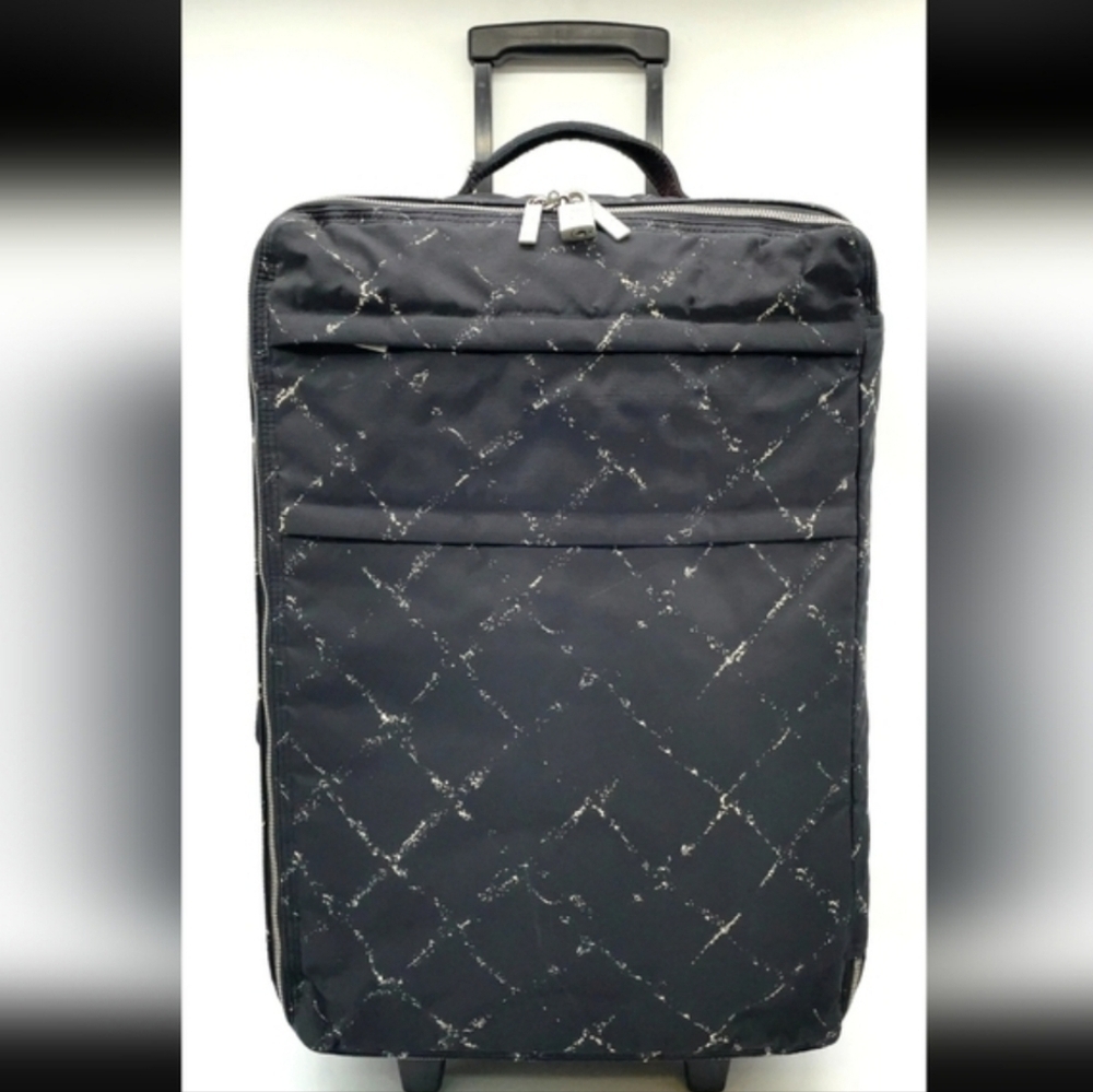 CHANEL Old Travel Line Nylon Black Suitcase + Tote - Picture 10 of 16